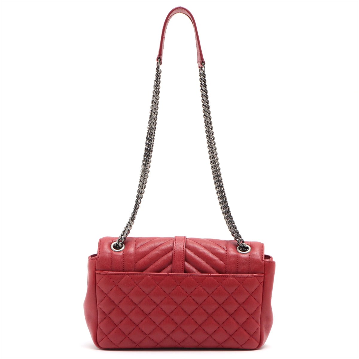 Envelope Leather Red Chain Shoulder Bag