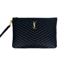 New Jolie Black Leather Clutch