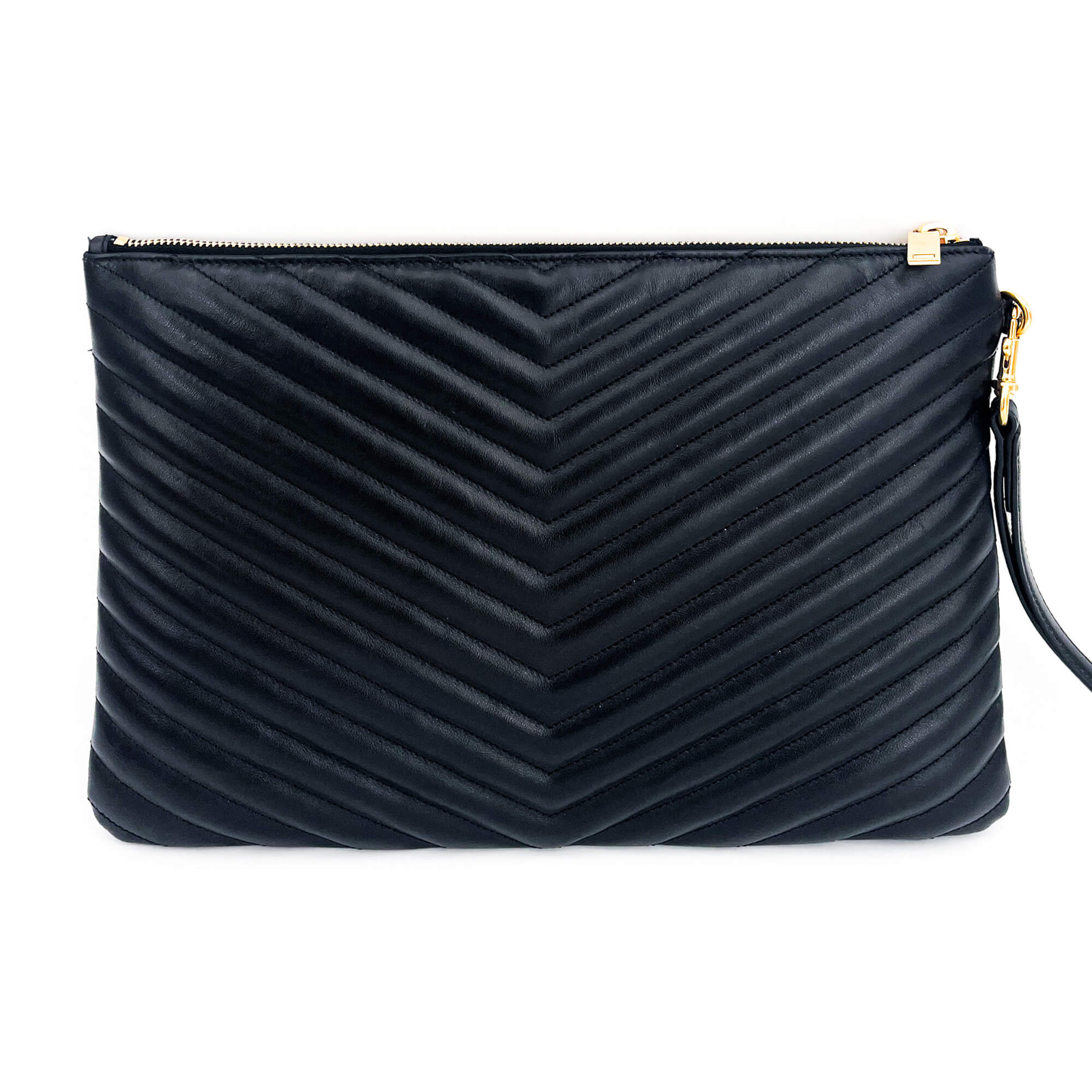 New Jolie Black Leather Clutch