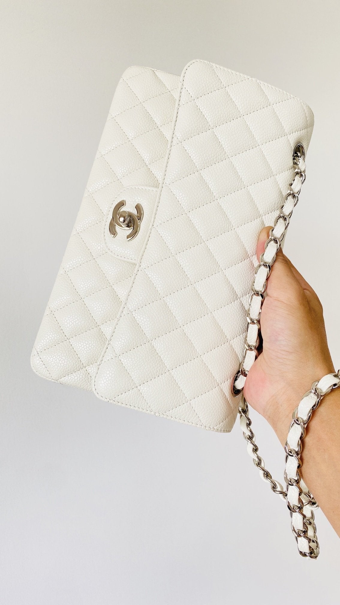 ChanelSmall Classic Handbag White For Women Bags 9.1in/23cm
