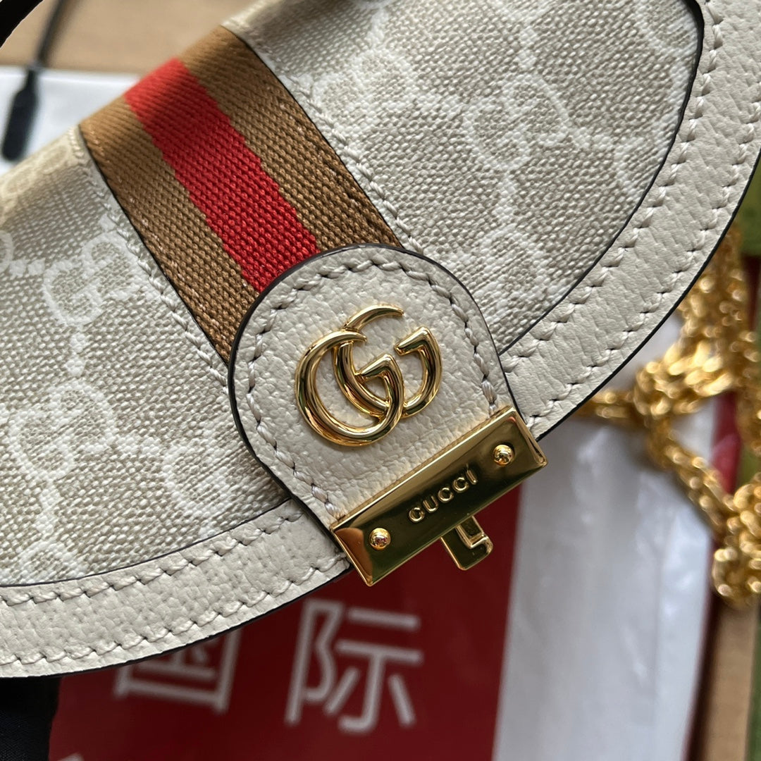 Gucci OphiDiora Gucci Mini Shoulder Bag White For Women, Women’s Bags 6.9in/17.5cm Gucci ‎696180 UULAK 9956