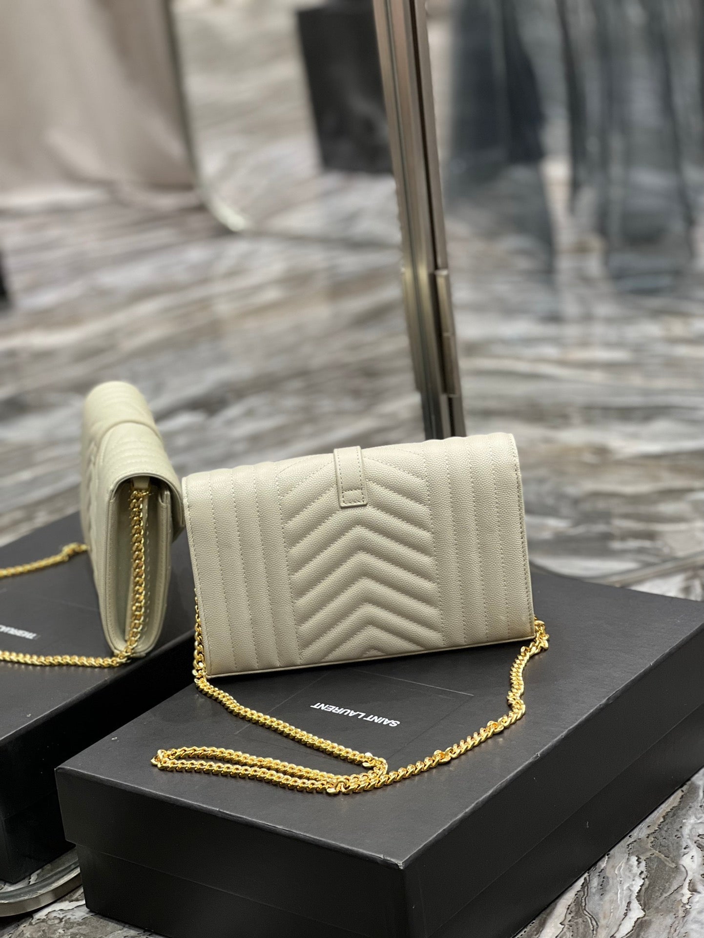 Top Quality Envelope Small Chain Bag White For Women, Women’s Bags 8.6in/22cm YSL