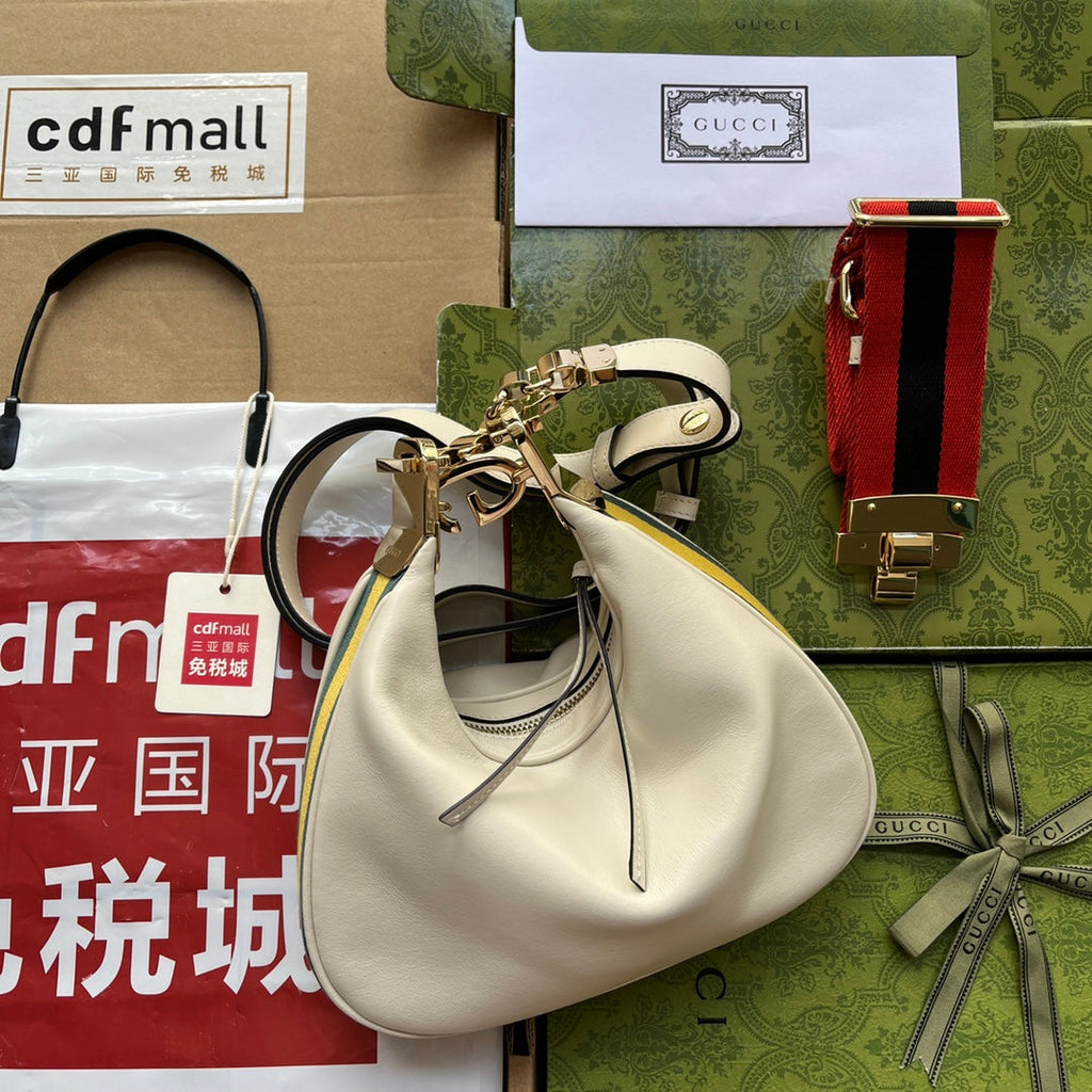 Gucci Atache Small Shoulder Bag White For Women, Women’s Bags 9in/23cm Gucci 699409 UXWBG 9109