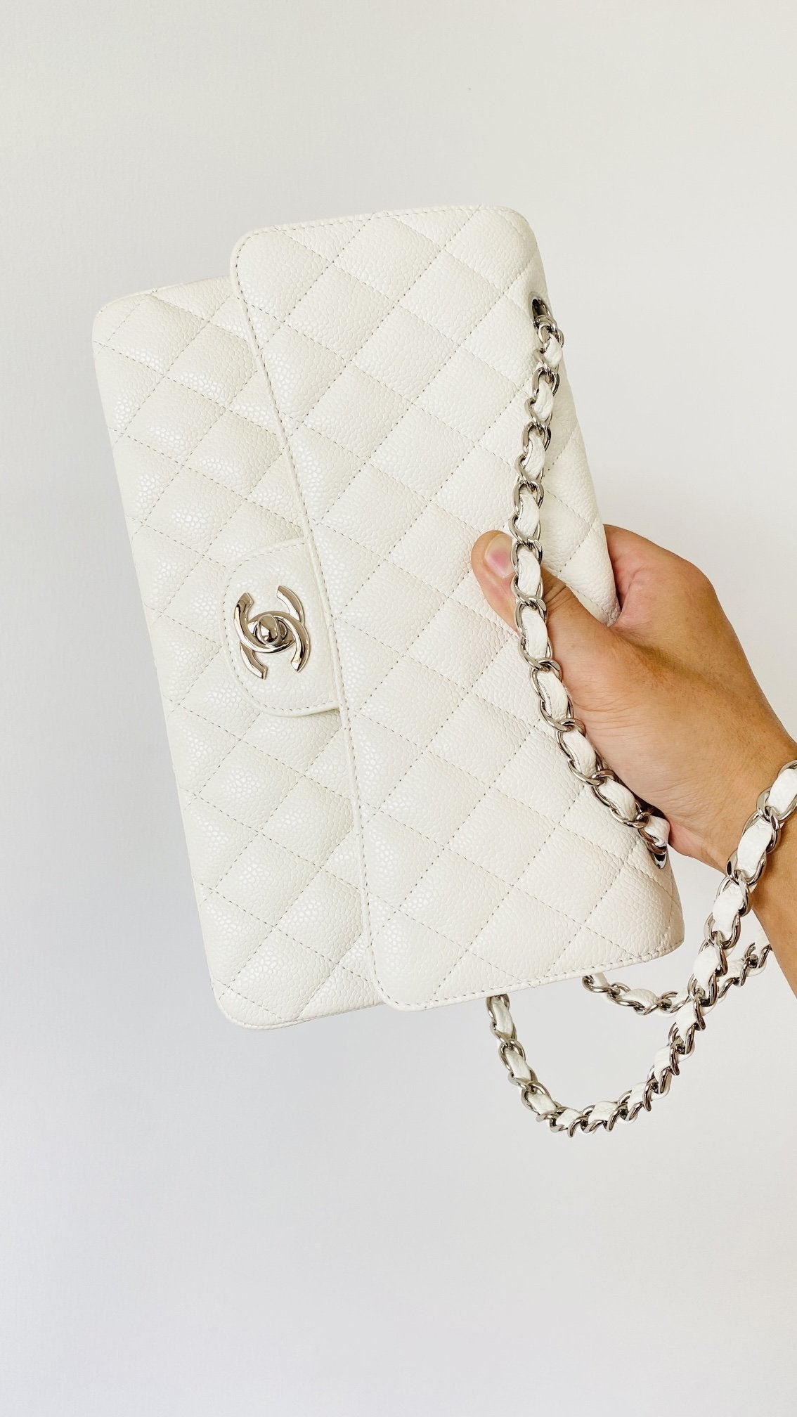 ChanelSmall Classic Handbag White For Women Bags 9.1in/23cm