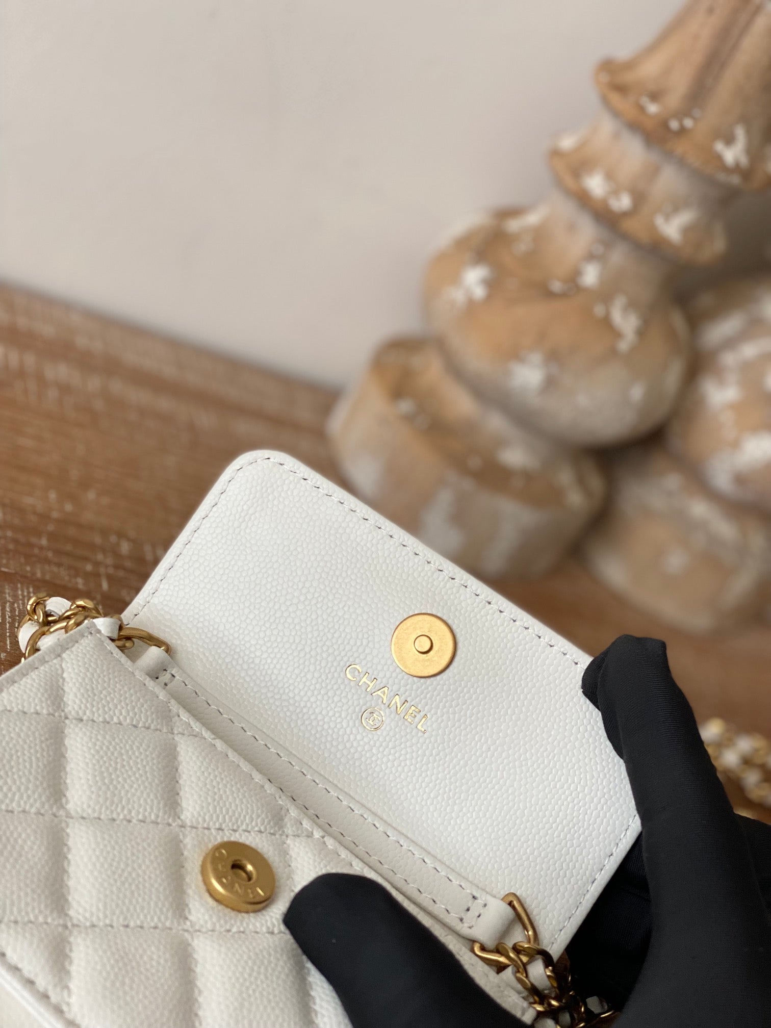 Chanel Clutch With Chain White For Women Bags 4.8in/12.3cm