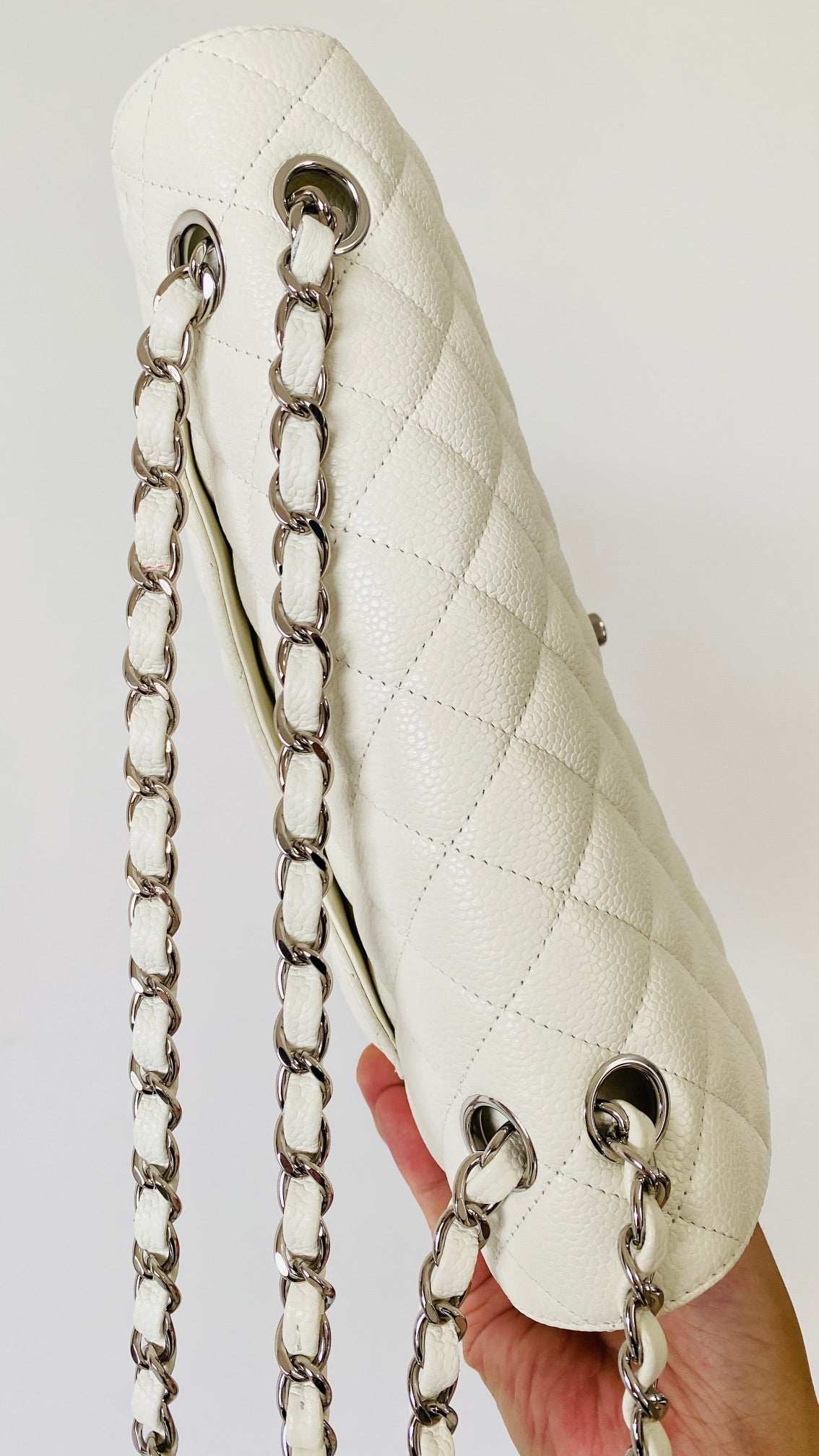 ChanelSmall Classic Handbag White For Women Bags 9.1in/23cm