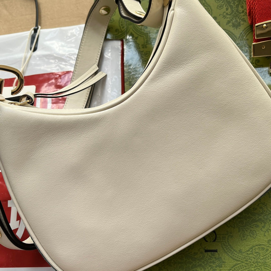 Gucci Atache Small Shoulder Bag White For Women, Women’s Bags 9in/23cm Gucci 699409 UXWBG 9109
