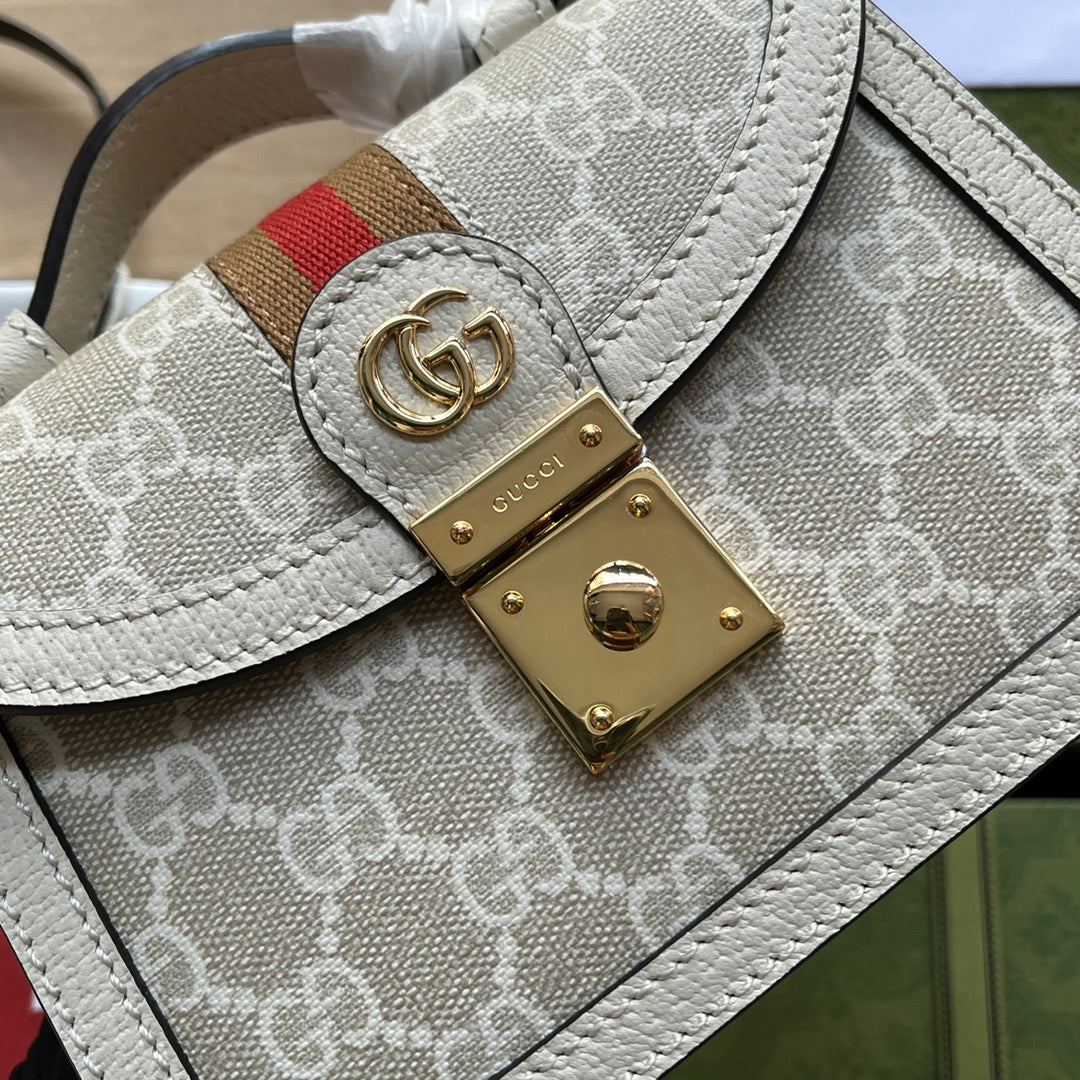 Gucci OphiDiora Gucci Mini Shoulder Bag White For Women, Women’s Bags 6.9in/17.5cm Gucci ‎696180 UULAK 9956