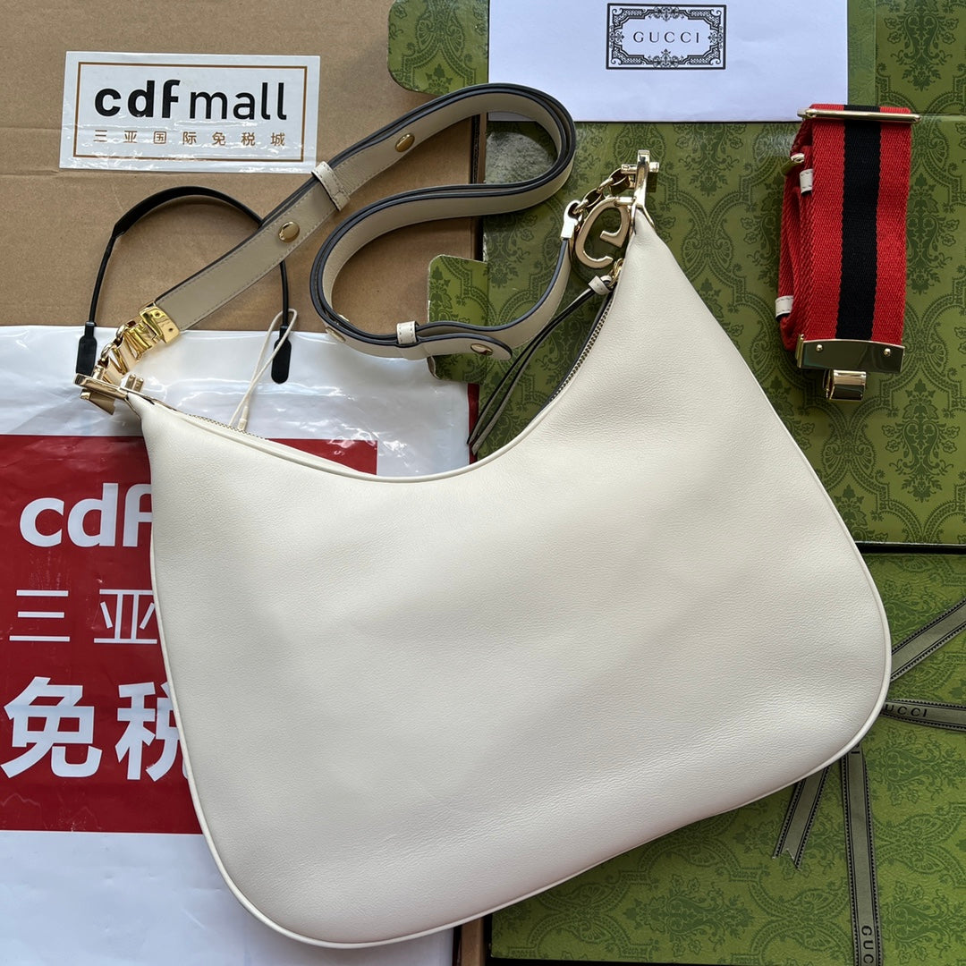 Gucci Atache Large Shoulder Bag White For Women, Women’s Bags 13.8in/35cm Gucci‎ ‎‎702823 UXWBG 9109