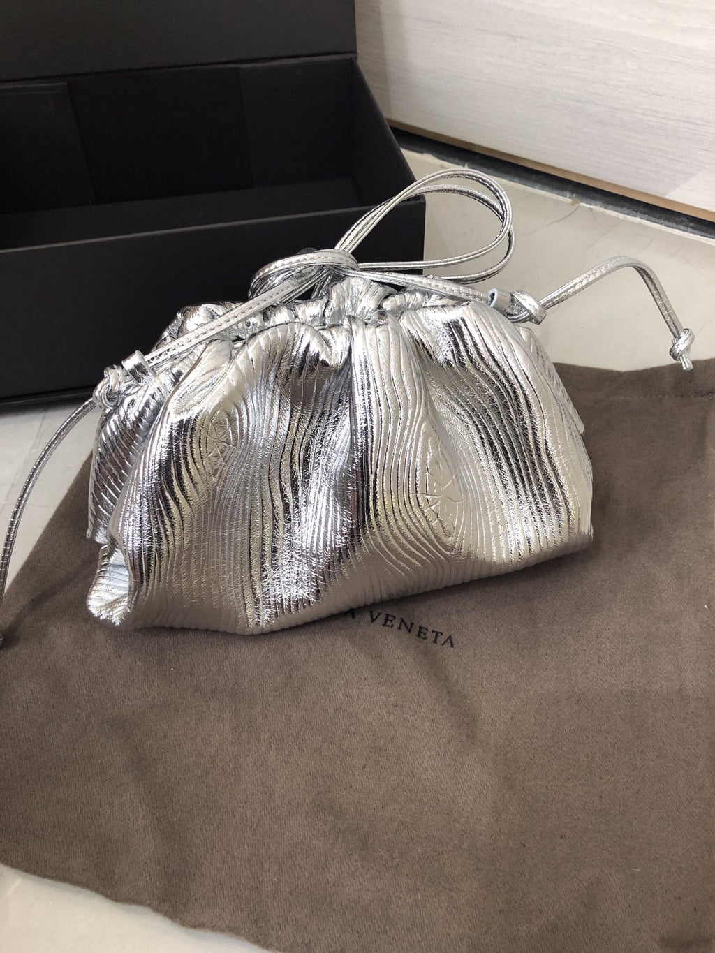 Bottega Veneta Clutch Sliver, For Women, Bags 8.7in/22cm