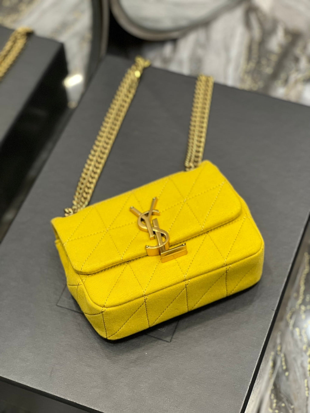 Top Quality Jamie Mini Chain Bag Yellow For Women, Women’s Bags 6.9in/17.5cm YSL