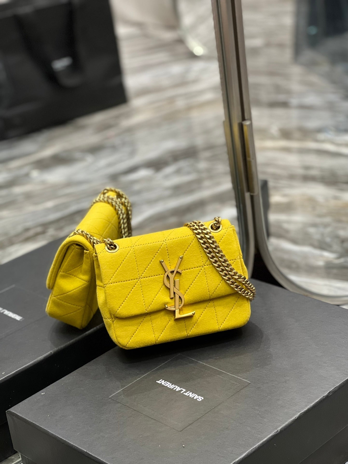 Top Quality Jamie Mini Chain Bag Yellow For Women, Women’s Bags 6.9in/17.5cm YSL