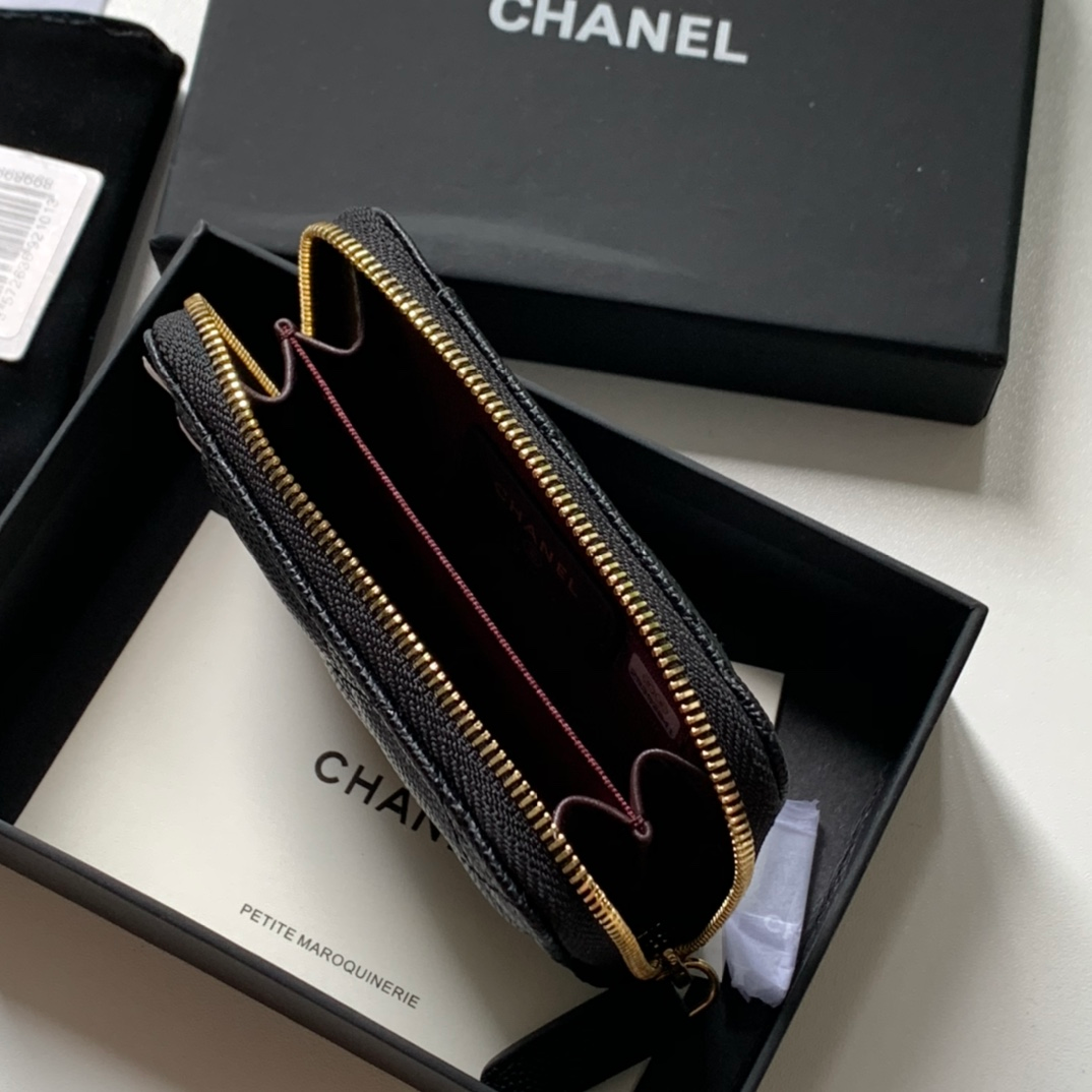 Chanel CHL ZIPPED COIN PURSE BLACK AP1650