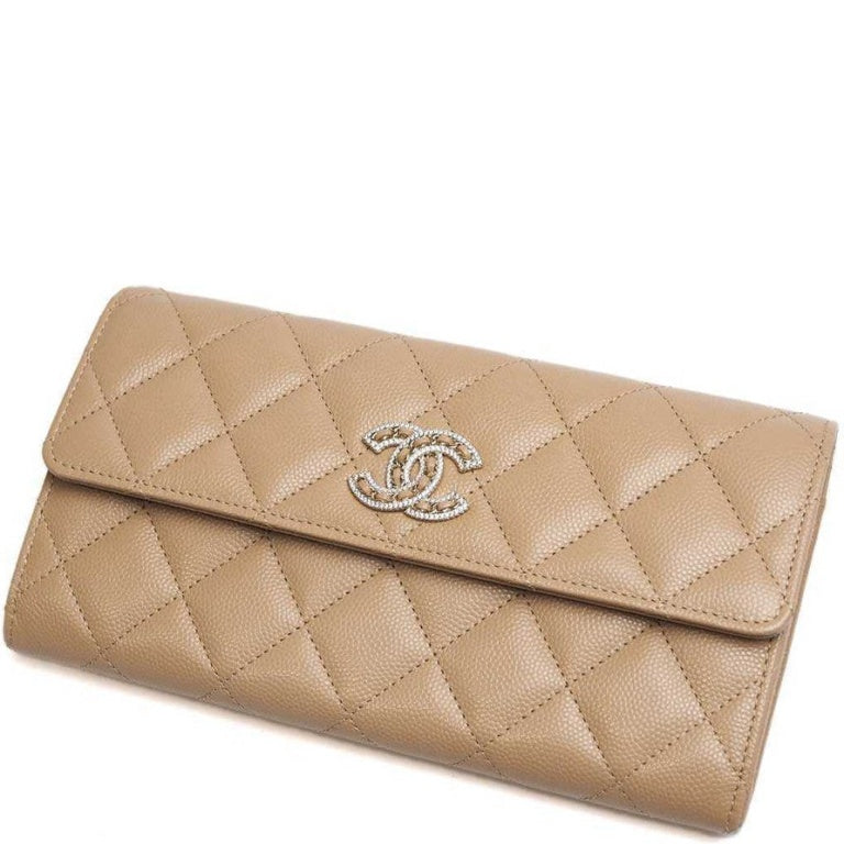Chanel CHL LONG FLAP WALLET BEIGE AP0955