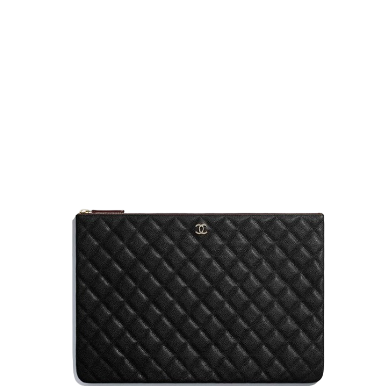 Chanel CHL POUCH CLASSIC BLACK LEATHER CLUTCH A82545