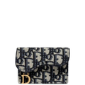 dir SADDLE FLAP CARD HOLDER BLUE OBLIQUE JACQUARD S5611CTZQ_M928