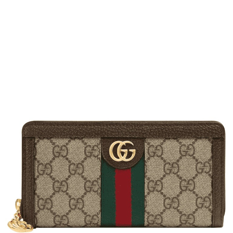 Gucci OPHIDIA ZIP AROUND WALLET 19.5CM BROWN 523154 96IWG 8745