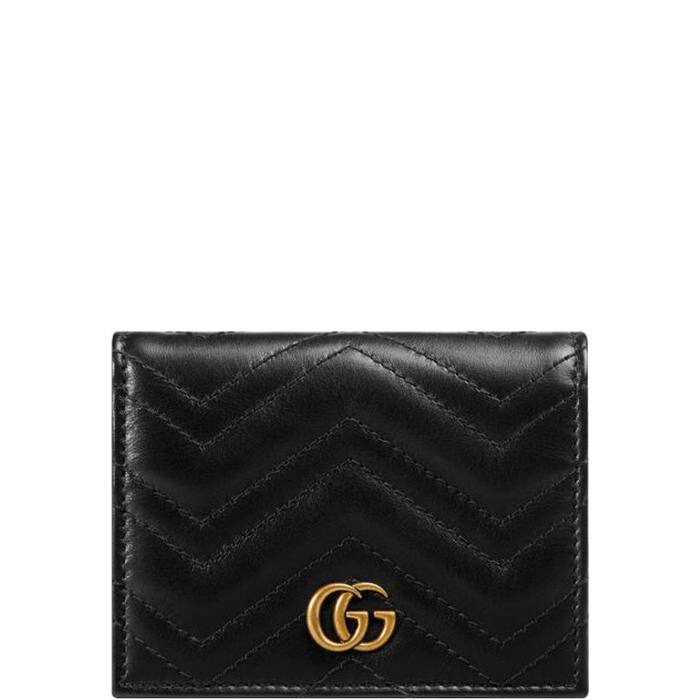 Gucci MARMONT CARD CASE WALLET 11CM BLACK 466492 DTD1T 1000