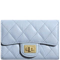 Chanel CHL 2.55 FLAP CARD HOLDER LIGHT BLUE WALLET