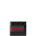 Gucci SIGNATURE WEB COIN WALLET BLACK 11CM 408826 CWCLN 1060