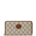 Gucci ZIP AROUND WALLET WITH INTERLOCKING 19CM BROWN E673003 92TCG 8563