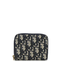 dir OBLIQUE ZIPPER WALLET COIN POUCH BEIGE AND BLACK 11CM 973981