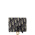 dir SADDLE NANO POUCH BLUE AND BEIGE OBLIQUE JACQUARD 11CM S5654CTZQ