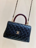ChanelMeGLAMIum GlamIap Bag With Top Handle Navy Blue For Women, WomenÃ¢â‚¬â„¢s Handbags, Shoulder And Crossbody Bags 9in/23cm A92990
