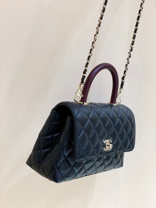 ChanelMeGLAMIum GlamIap Bag With Top Handle Navy Blue For Women, WomenÃ¢â‚¬â„¢s Handbags, Shoulder And Crossbody Bags 9in/23cm A92990