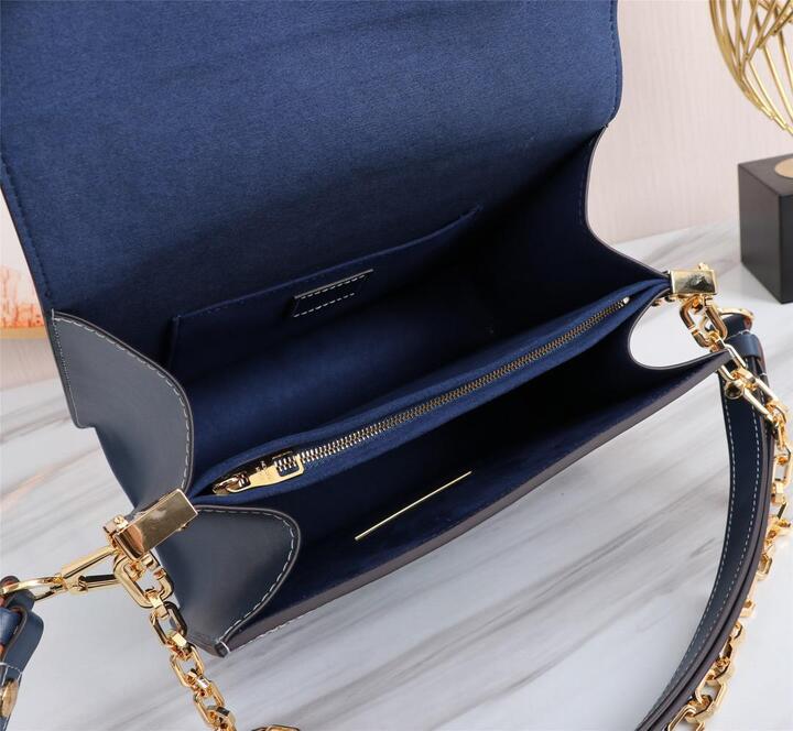 Louis Vuitton Dauphine MM Denim Jacquard Monogram Pattern Navy Blue For Women,  Shoulder And Crossbody Bags 9.8in/25cm Louis Vuitton M59631