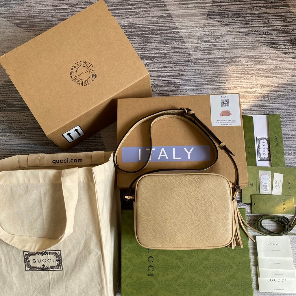 Gucci 308364 shoulder bag 22cm The New light apricot Leather