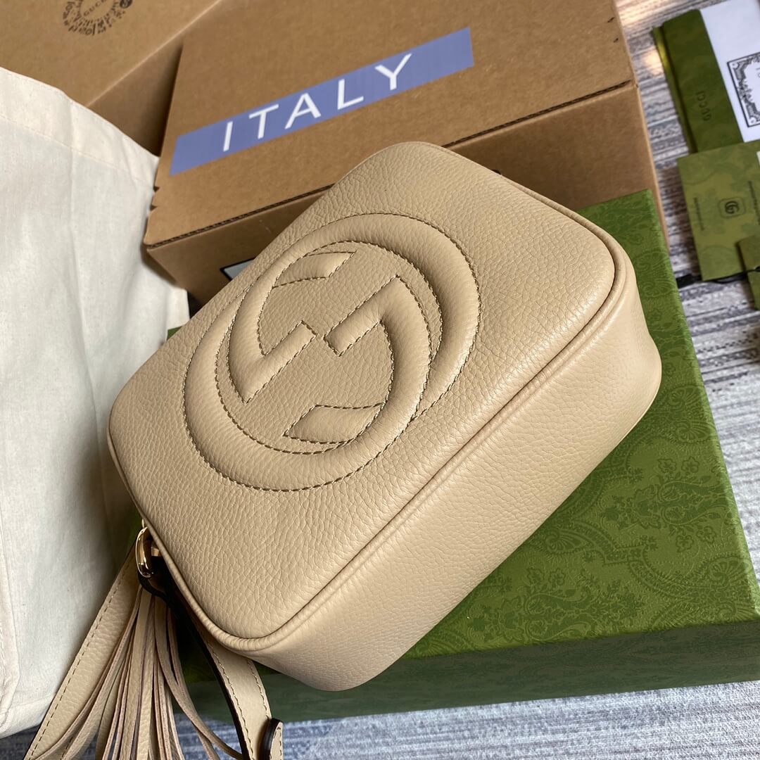 Gucci 308364 shoulder bag 22cm The New light apricot Leather