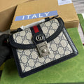 GC696180 shoulder bag blue/pvc?white/pvc?Khaki?brown Leather