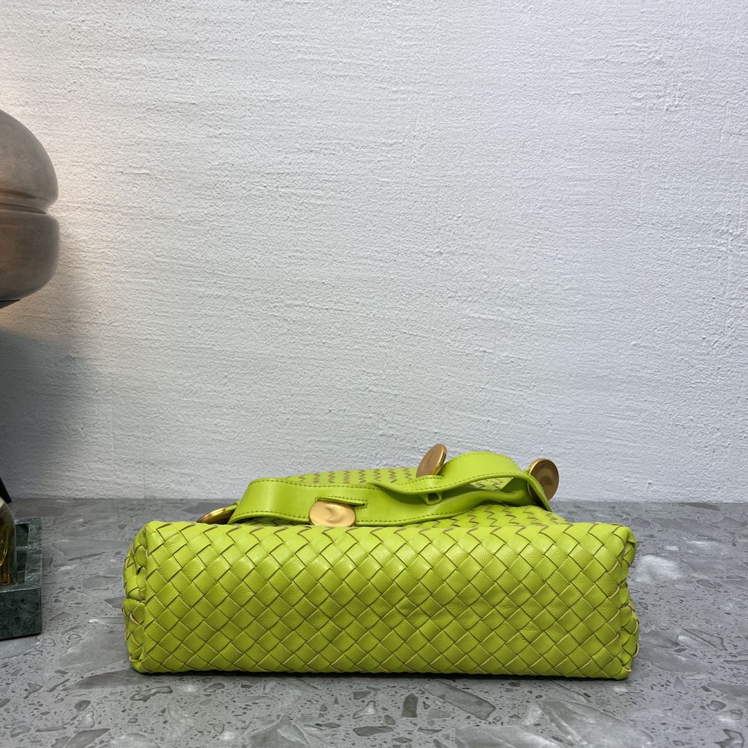 Intrecciato Shoulder Bag Neon Green, For Women, Women Bags 10.2in/26cm
