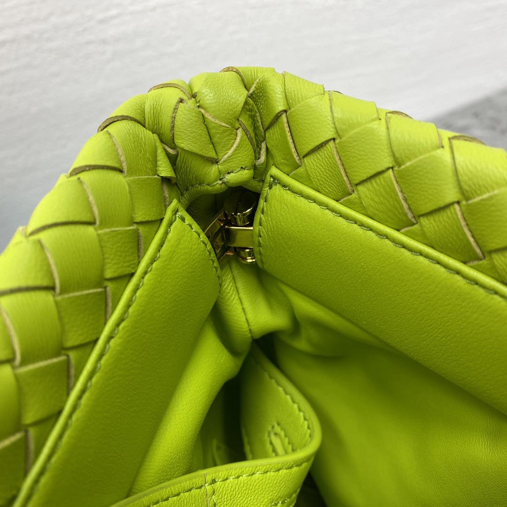 Intrecciato Shoulder Bag Neon Green, For Women, Women Bags 10.2in/26cm
