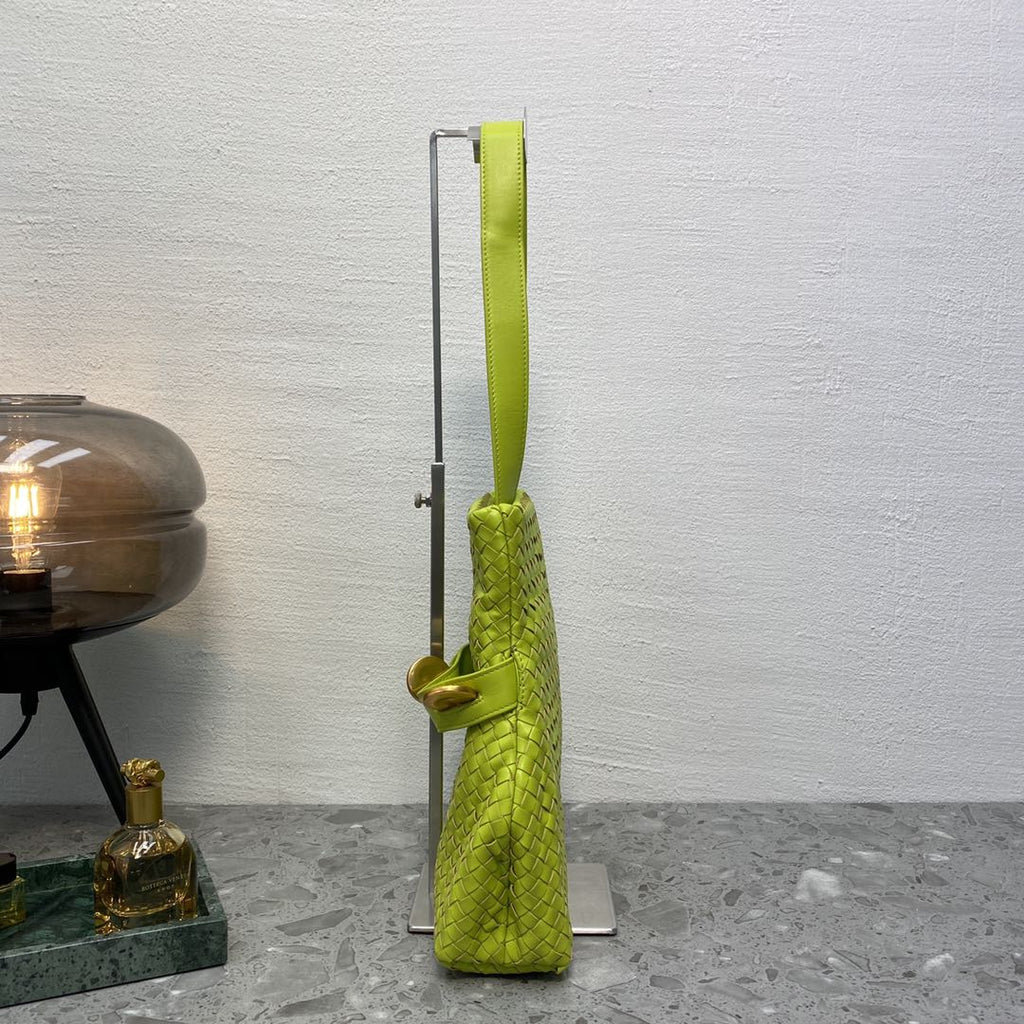 Intrecciato Shoulder Bag Neon Green, For Women, Women Bags 10.2in/26cm