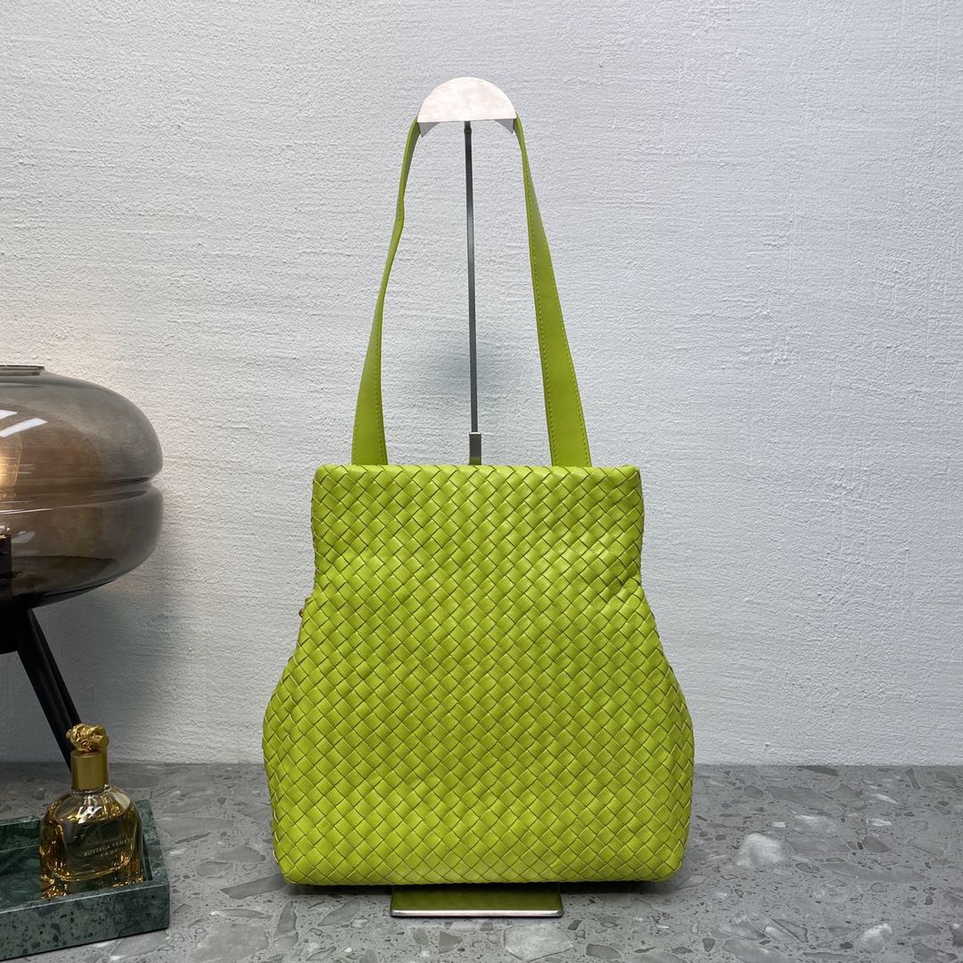 Intrecciato Shoulder Bag Neon Green, For Women, Women Bags 10.2in/26cm