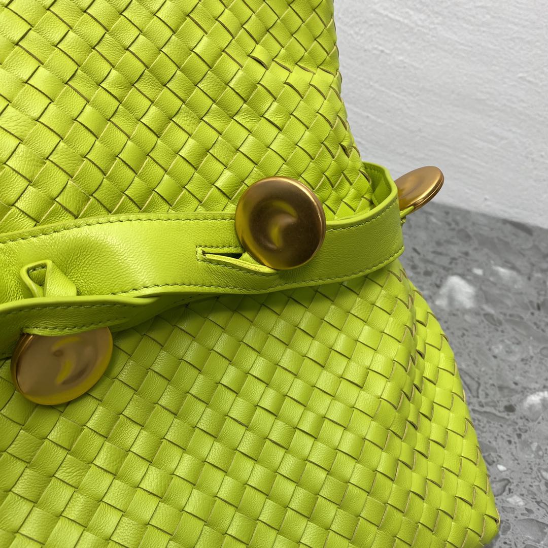 Intrecciato Shoulder Bag Neon Green, For Women, Women Bags 10.2in/26cm