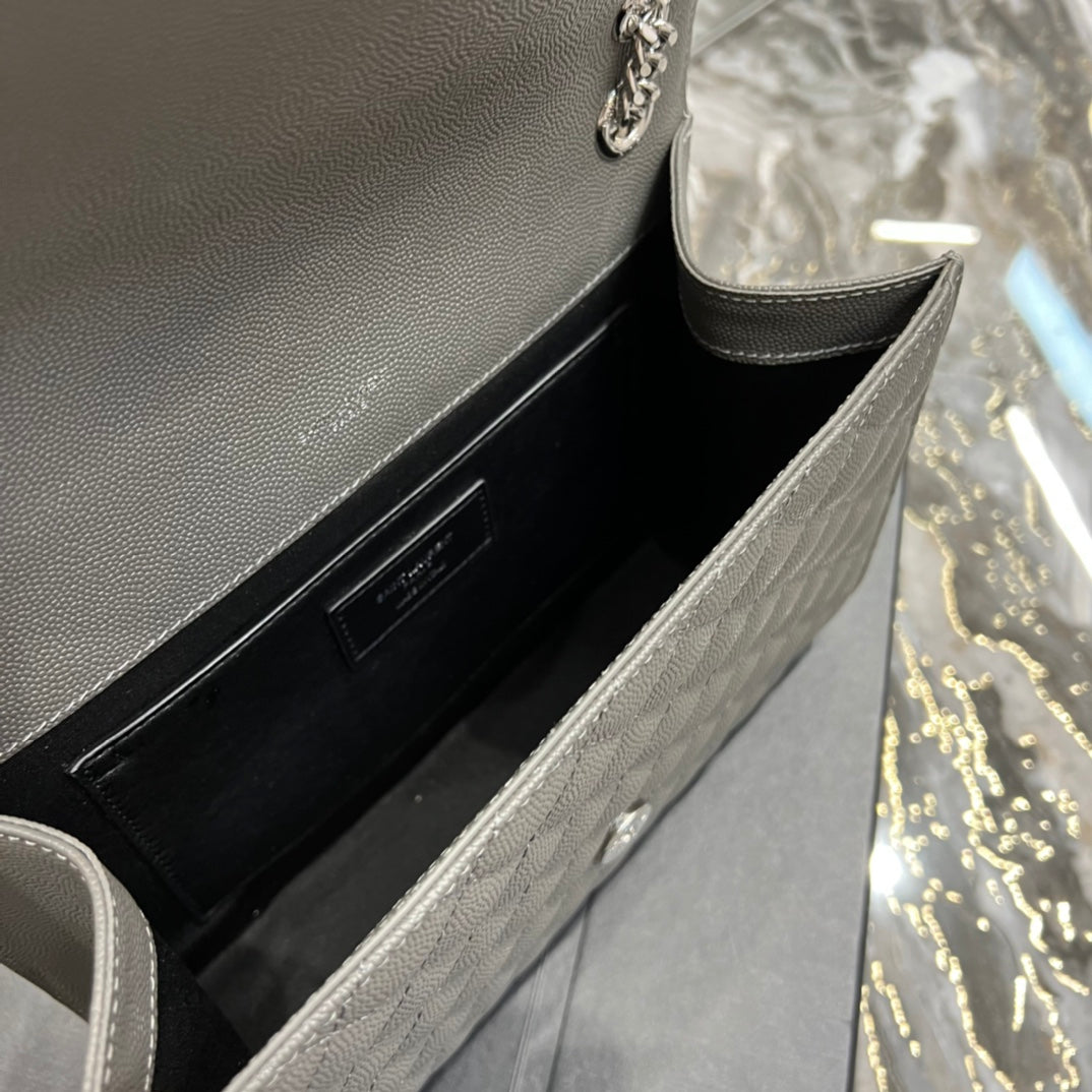 Top Quality Envelope MeTop Qualityum Chain Bag Dark Grey For Women, Women’s Bags 9.4in/24cm YSL