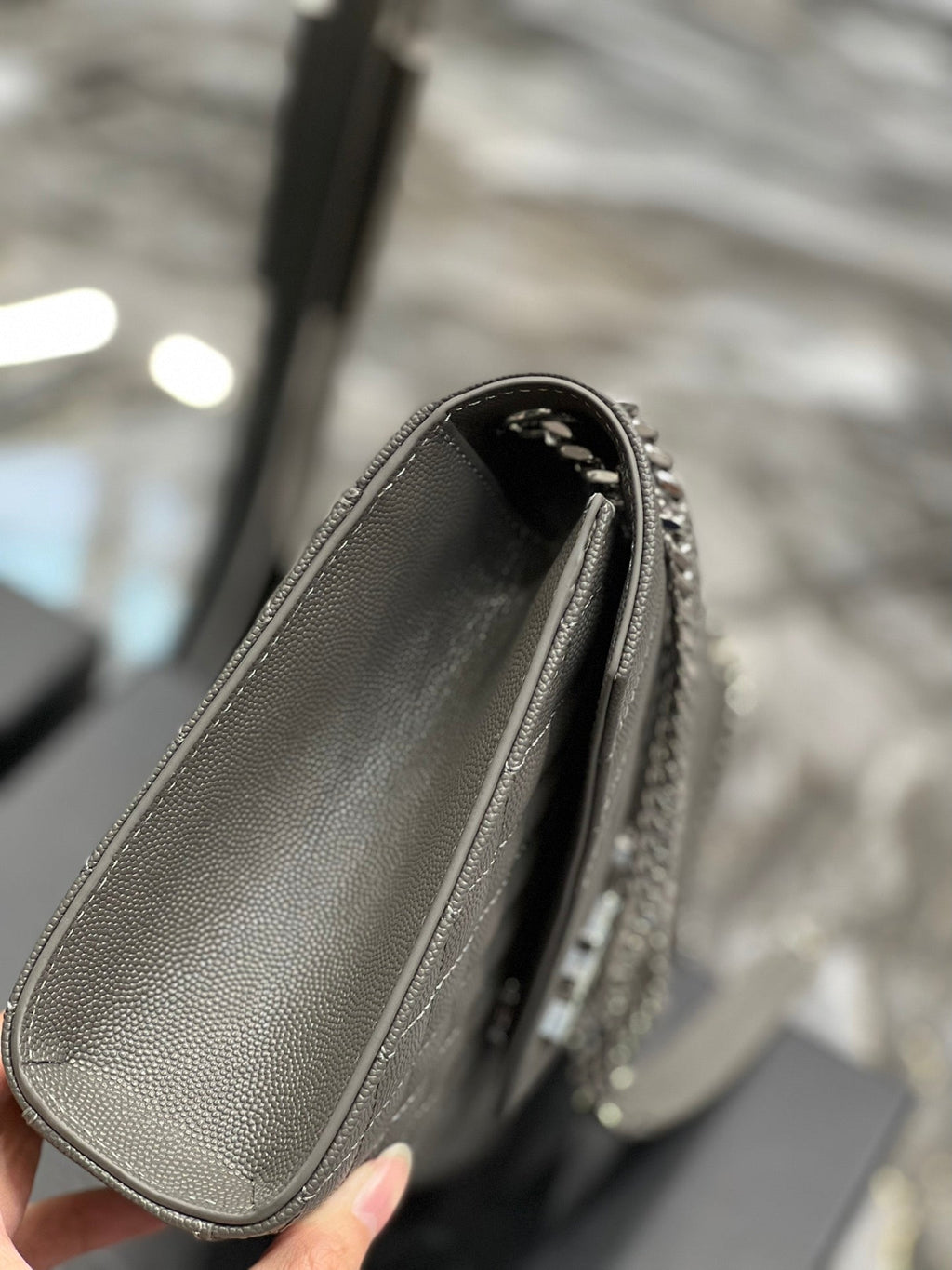 Top Quality Envelope MeTop Qualityum Chain Bag Dark Grey For Women, Women’s Bags 9.4in/24cm YSL