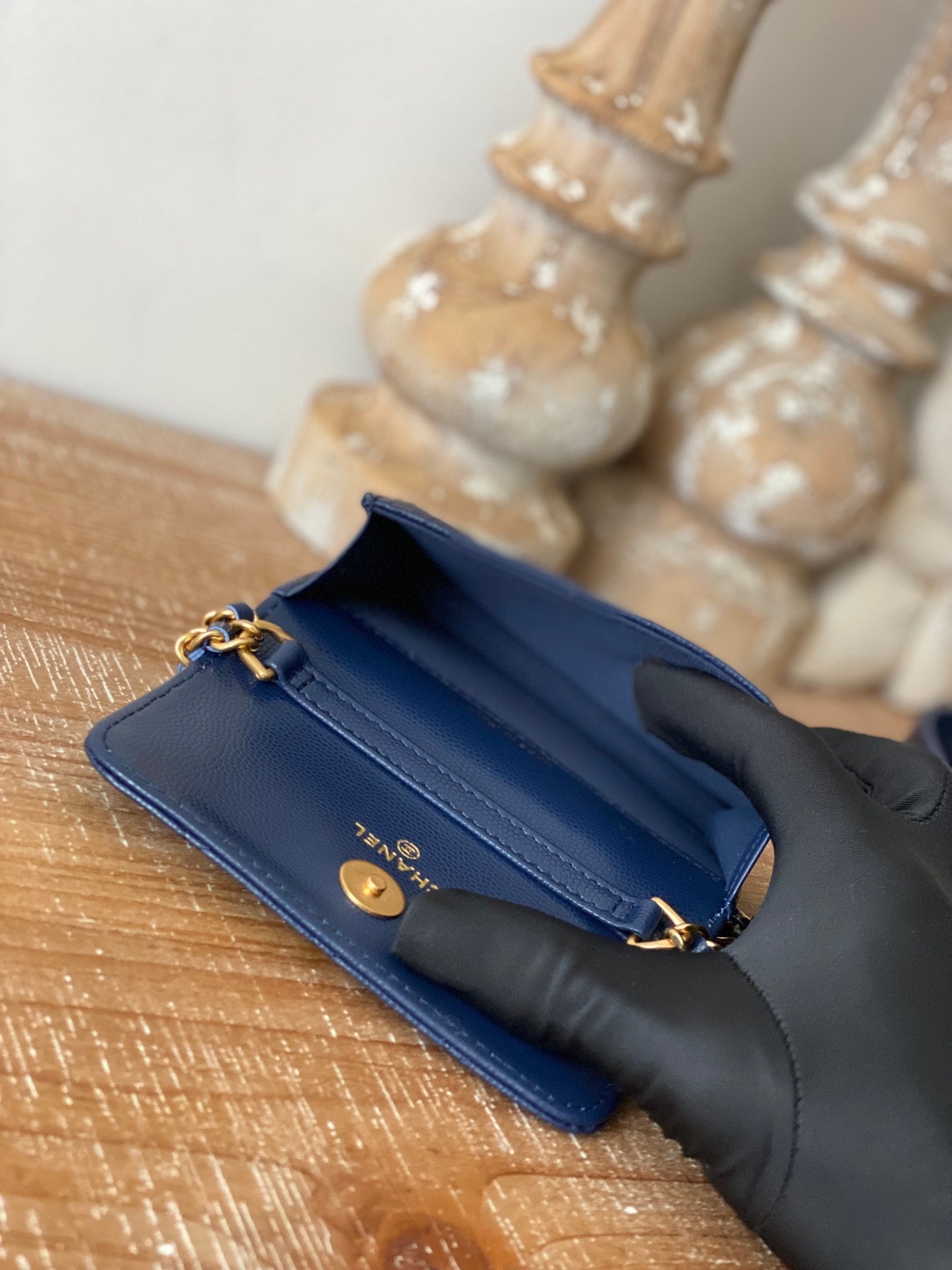Chanel Clutch With Chain Blue For Women Bags 4.8in/12.3cm