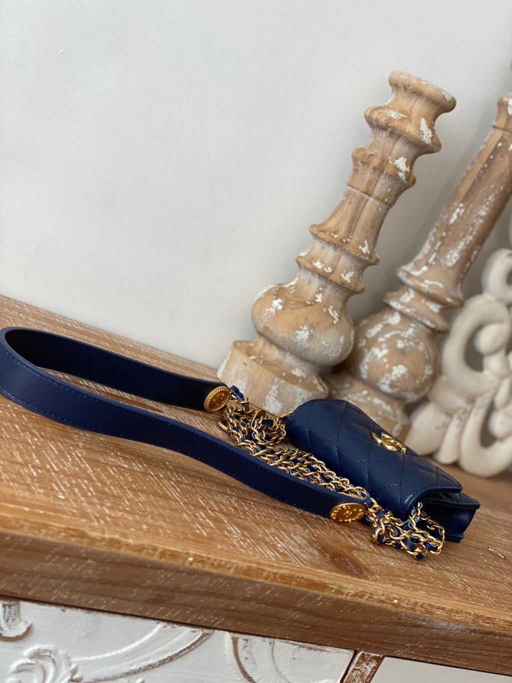 Chanel Clutch With Chain Blue For Women Bags 4.8in/12.3cm