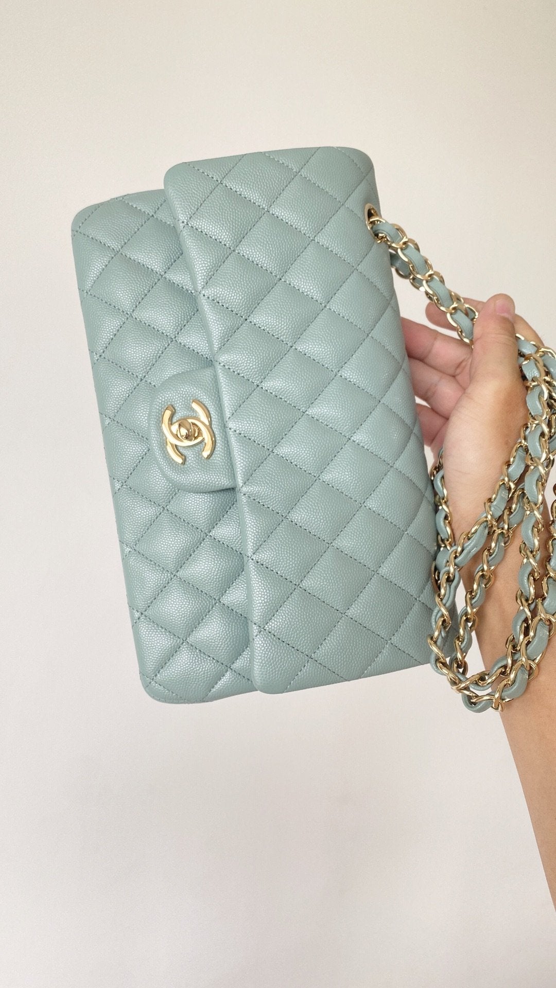 ChanelSmall Classic Handbag Light Green For Women Bags 9.1in/23cm