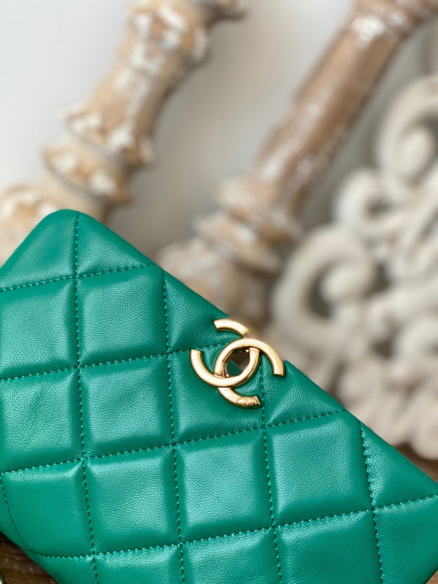 Chanel Classic GLAMIamond GlamIap Bag Green For Women Bags 9.1in/23cm