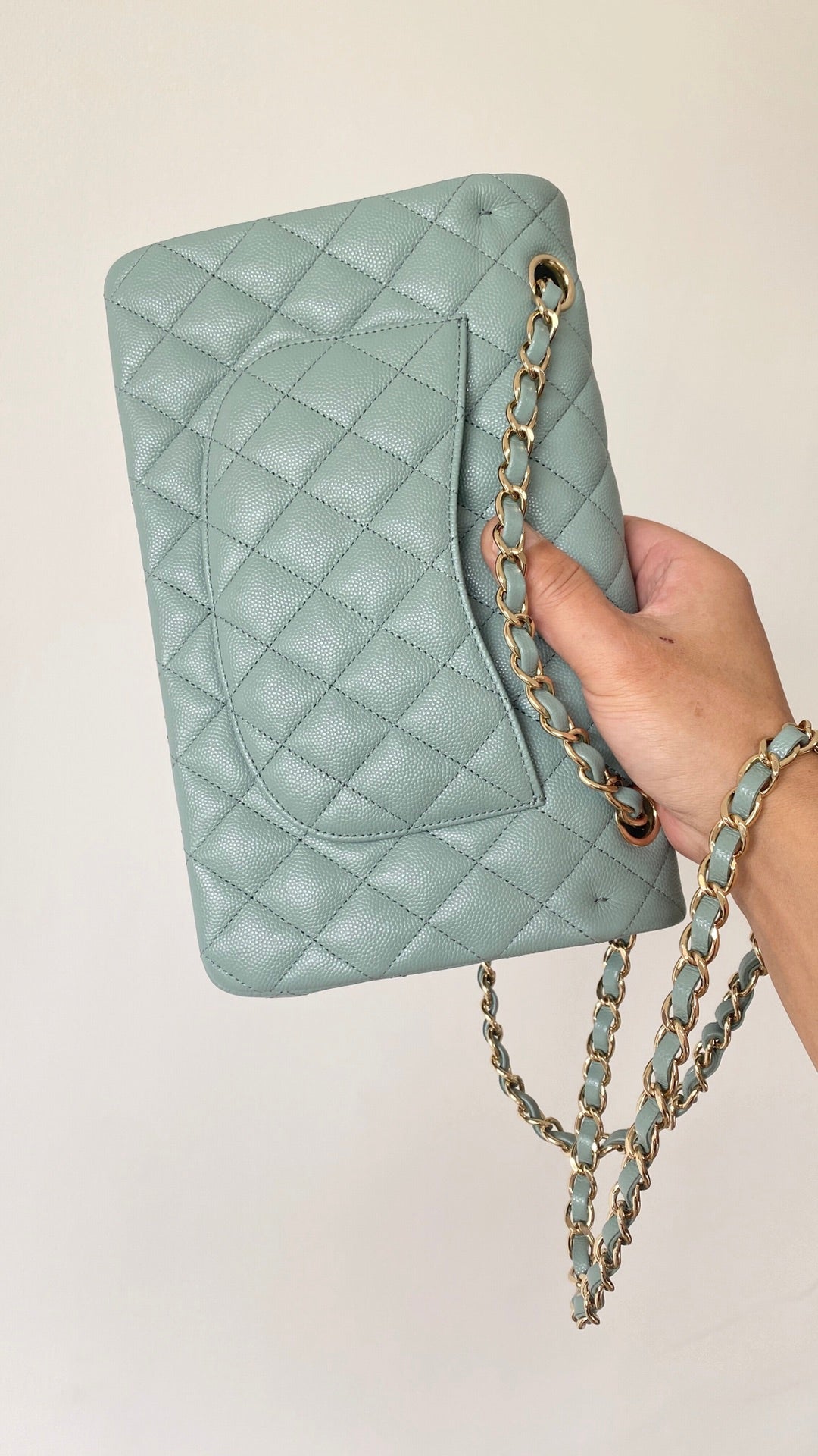 ChanelSmall Classic Handbag Light Green For Women Bags 9.1in/23cm
