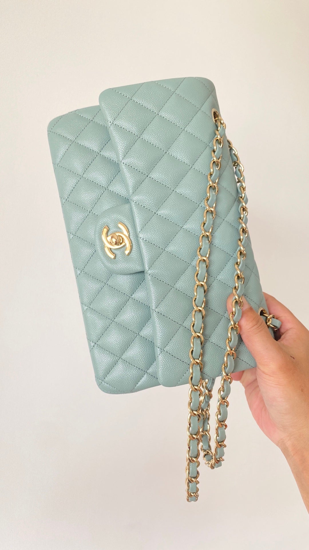 ChanelSmall Classic Handbag Light Green For Women Bags 9.1in/23cm