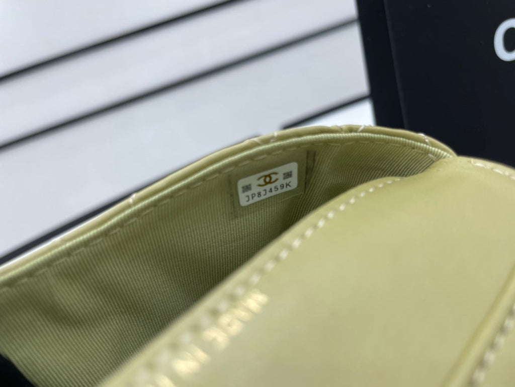 Chanel Classic GLAMIstressed Green For Women Bags 4.7in/12cm