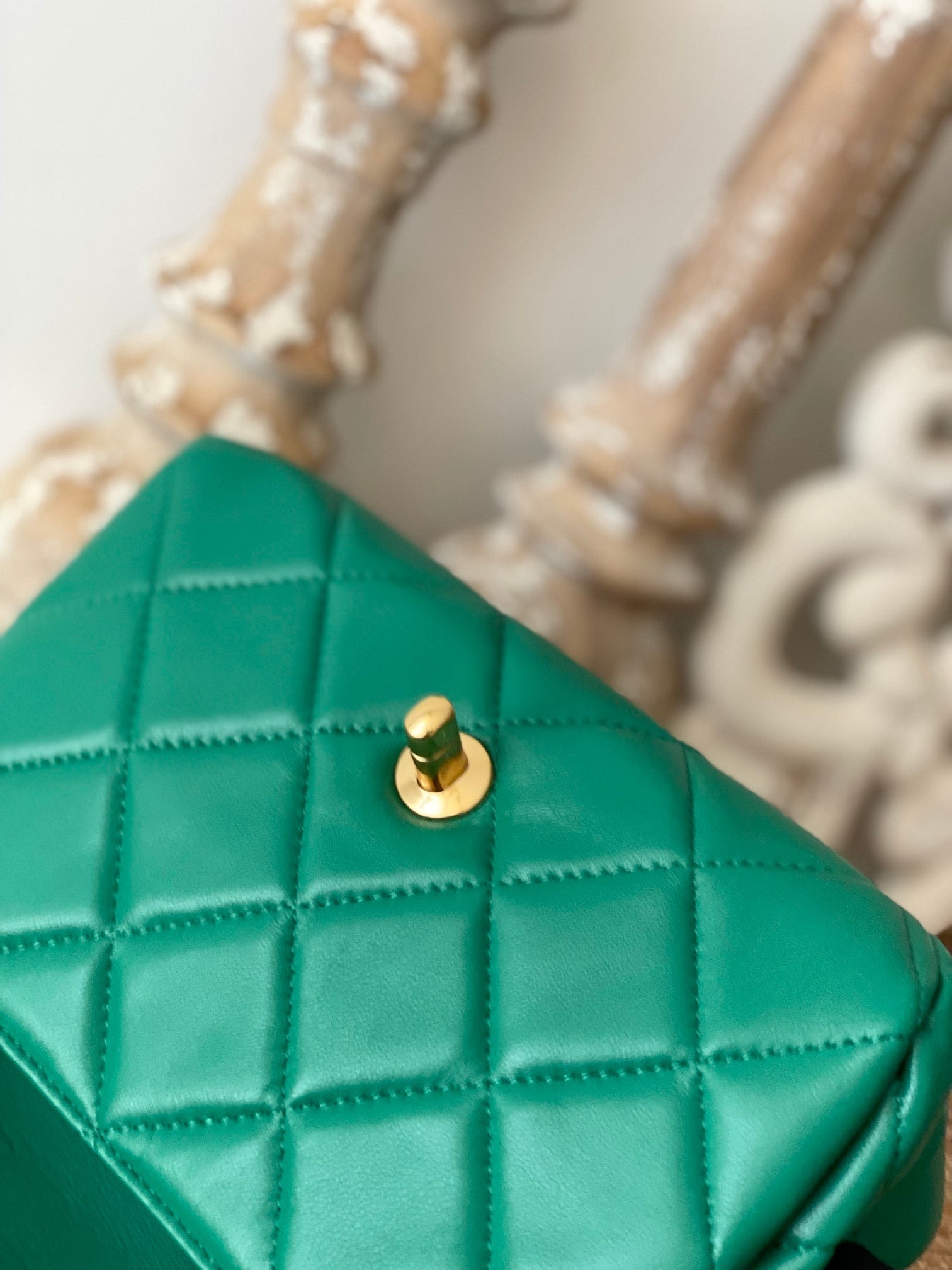 Chanel Classic GLAMIamond GlamIap Bag Green For Women Bags 9.1in/23cm