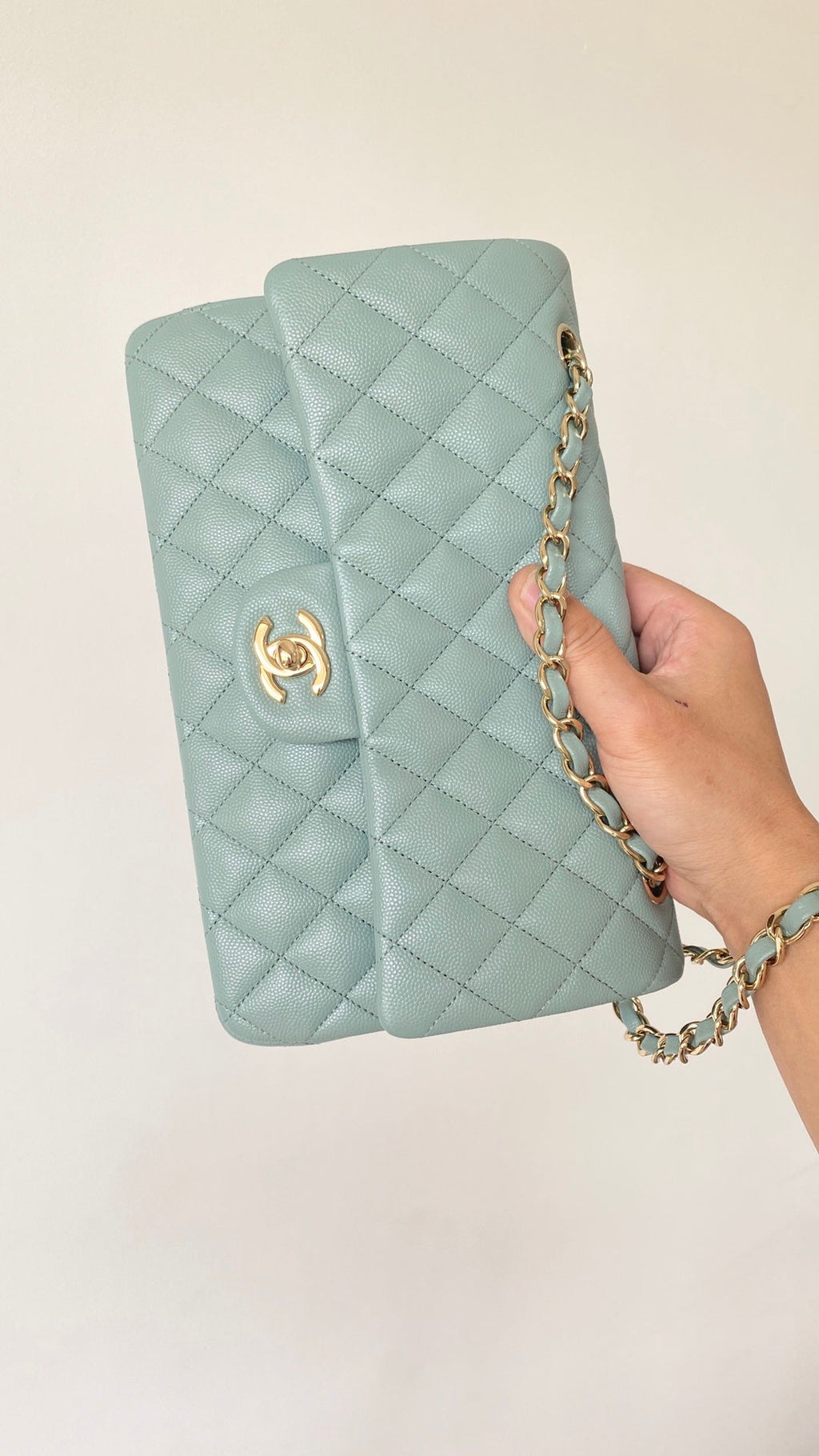 ChanelSmall Classic Handbag Light Green For Women Bags 9.1in/23cm