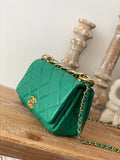Chanel Classic GLAMIamond GlamIap Bag Green For Women Bags 9.1in/23cm